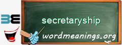 WordMeaning blackboard for secretaryship